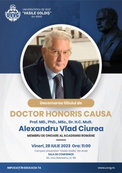 Decernarea titlului „Doctor Honoris Causa” la U.V.V.G Arad