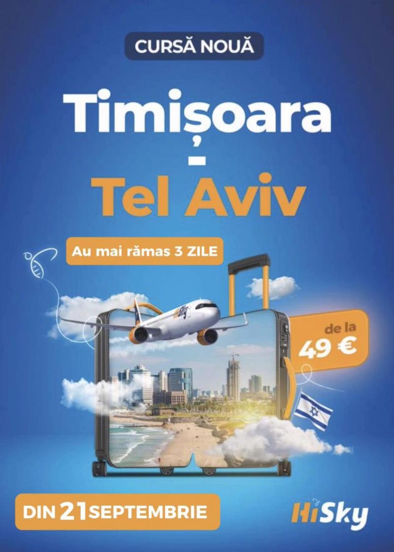 Cursă aeriană de la Timișoara la Tel Aviv