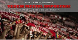 Meciul UTA-RAPID pe ecran uriaş în fața stadionului Francisc Neuman