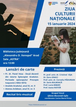 Ziua Culturii Naționale sărbătorită printr-o triplă lansare de carte la Arad