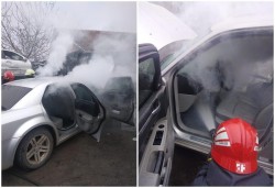 Pompierii arădeni au salvat de la distrugere totală o mașină ce a luat foc pe o stradă din Arad