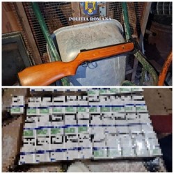 O pușcă și 1.620 de țigări de contrabandă confiscate de la un tânăr în urma unei percheziții la Șepreuș