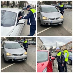 Polițiștii au fost zbiri și de 1 Martie. Șoferițele arădence, “amendate” cu mărțișoare