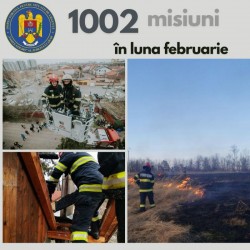 Peste 1000 de misiuni, dintre care stingerea a 58 de incendii, ale pompierilor militari arădeni în luna februarie