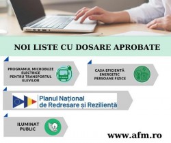 Noi dosare aprobate de AFM în cadrul programelor microbuze pentru elevi, prima conectare la sistemul public de alimentare cu apă și canalizare, casa eficientă energetic și iluminat public. Vezi lista

