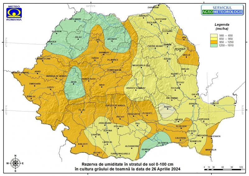 Agricultorii arădeni îngrijorați! Rezerva de umiditate în cultura grâului de toamnă prezintă doar valori satisfăcătoare