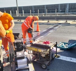 Circulație îngreunată pe autostradă în zona municipiului Arad datorită unor lucrări de reparații