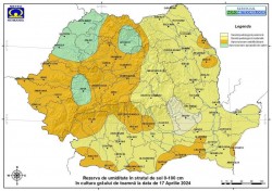 Îngrijorare în rândul fermierilor arădeni. Rezerva de umiditate la cultura grâului de toamnă este deocamdată în limite satisfăcătoare. Vezi harta