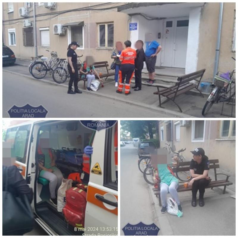 Bolnavă psihic găsită de polițiștii locali arădeni după ce au scotocit timp de 3 ore orașul