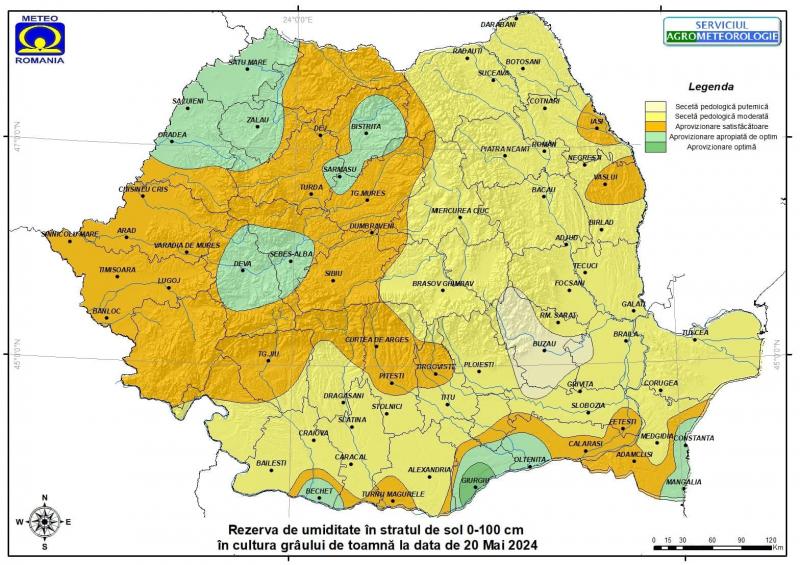 Rezerva de umiditate în culturile grâului de toamnă și de porumb în județul Arad este satisfăcătoare, iar în unele zone chiar apropiată de optim