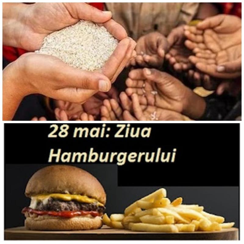 De Ziua Mondială a Foamei, americanii sărbătoresc Ziua Hamburgerului

