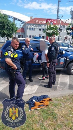 Tâlhar prins de polițiștii locali din Arad la doar 20 de minute de la făptuirea faptei