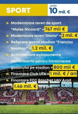 Peste 10 milioane de euro investiți pentru sport în municipiul Arad