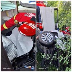 Accident cu 4 victime la Șimand, dintre care una încarcerată 