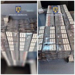O femeie și un bărbat depistați de polițiștii arădeni în timp ce transportau cu mașina 500 de pachete de țigări de contrabandă