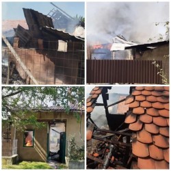 Victimă cu arsuri în urma unui incendiu la Tauț. Pompierii arădeni au reușit salvarea unei părți a casei care a luat foc