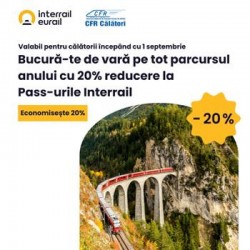 CFR Călători acordă reduceri de vară de 20% la Pass-urile Interrail

