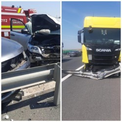 Două accidente în același loc au creat haos pa autostrada A1, Nădlac - Deva. Traficul a fost oprit