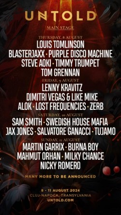 Lenny Kravitz, Sam Smith și Swedish House Mafia la UNTOLD 24. Nebunia începe în data de 8 august. Programul festivalului