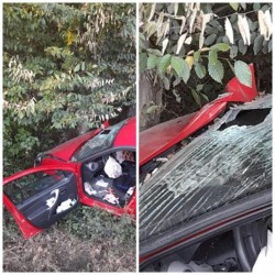 Bărbat rănit după ce a intrat cu mașina într-un copac între Conop și Odvoș