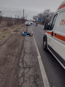 Motociclist ajuns la spital în urma unui accident produs aseară târziu la Nădab