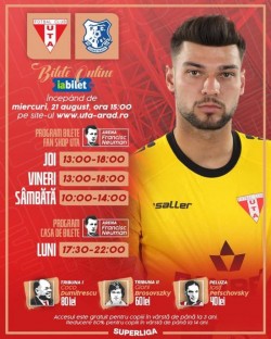 Începe vânzarea la stadion a biletelor pentru partida UTA - Farul