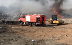 Arde groapa de gunoi a municipiului Arad