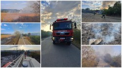 Weekend ”de foc” pentru pompierii arădeni care s-au luptat cu incendii de vegetație în toate zonele județului