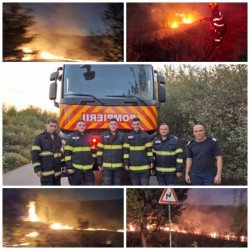 Pompierii arădeni fug de la un incendiu la altul. 7 incendii de vegetație stinse în ultimele 24 de ore