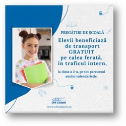 Facilitățile acordate elevilor la călătoria cu trenul