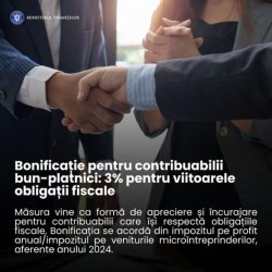 Bonificație pentru contribuabilii bun platnici