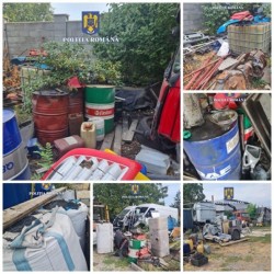 Ori n-au mai cotizat la cine trebuie, ori a venit rândul lor! Alte zeci de tone de material poluant descoperite de polițișții de la arme la o firmă de dezmembrări auto din Arad

