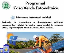 AFM prelungește cu o săptămână perioada de transmitere a documentelor solicitate instalatorilor validați în cadrul programului Casa Verde Fotovoltaice