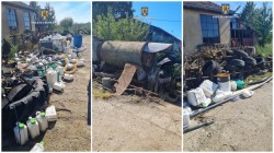 12 tone de deșeuri, descoperite la Sântana, de polițiștii de la Serviciului Arme, Explozivi și Substanțe Periculoase