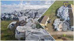 Descoperire șoc a polițiștilor la Sintea Mare. Peste 600 de tone de deșeuri periculoase ambalate în saci