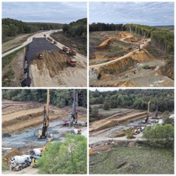 Desfășurări de forțe pe ciotul lipsă din autostrada A1 de la Margina-Holdea

