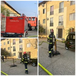 Incendiu izbucnit la mansarda unui bloc de locuinte de pe strada Tarafului din Arad