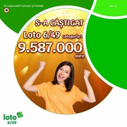 S-a câștigat marele premiu la Loto 6/49 în valoare de peste 9,58 milioane de euro. Câștigătorul a plătit 4.413 lei pe biletul câștigător