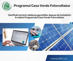 Măsuri luate de AFM pentru desfășurarea corectă a programului „Casa Verde Fotovoltaice”

