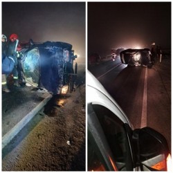 A profitat de a 7-a viață! O ”pisică umană” s-a ales doar cu câteva zgârieturi, după ce s-a dat peste cap cu mașina