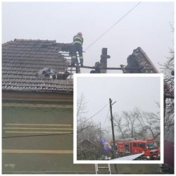 Casă salvată din flăcări de pompierii din Bârzava și Vărădia de Mureș