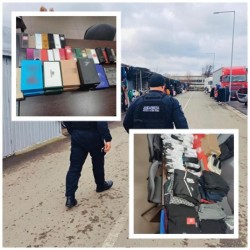 Trei persoane au fost depistate de către jandarmii arădeni în Piața Obor în timp ce vindeau produse contrafăcute 