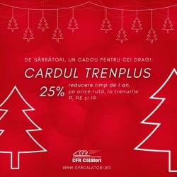 Cardul TrenPlus oferă bilete de tren cu 25% reducere pe o perioadă de un an

