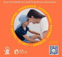Palatul Administrativ Arad iluminat în portocaliu cu ocazia  Zilei Mondiale a Luptei Împotriva Cancerului