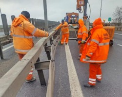 Trafic restricționat pe autostrada A1 între Arad și Timișoara în zona Giarmata. Se execută lucrări la parapetul median