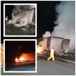 Un TIR s-a făcut scrum pe autostrada A1 Nădlac – Deva. Traficul a fost oprit