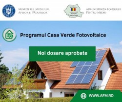 Peste 10.400 de noi dosare aprobate în cadrul Programului Casa Verde Fotovoltaice

