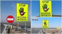 Noi indicatoare rutiere pentru șoferii visători pe autostrăzile din vestul țării

