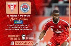 De azi se pun în vânzare fizic biletele pentru partida UTA – Oțelul Galați