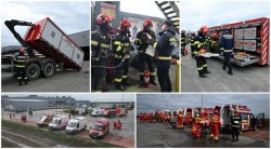 Efectele unui ”cutremur” cu magnitudinea de 5,2 la Sântana! Exercițiu de amploare desfășurat de pompierii militari arădeni